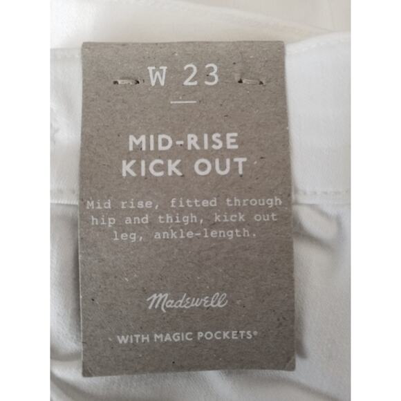 NWT Madewell Kick Out Crop Jeans – White – Size 23 NI961 - Picture 8 of 10